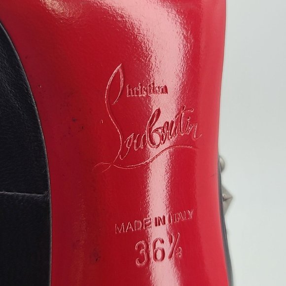 Christian LOUBOUTIN Heels ROUCOULOUCOU 100 Black Silver Star Studded Pumps 36.5 - Picture 5 of 6